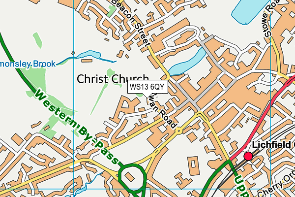 WS13 6QY map - OS VectorMap District (Ordnance Survey)