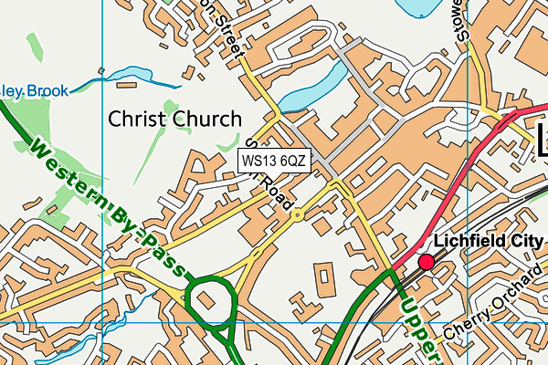 WS13 6QZ map - OS VectorMap District (Ordnance Survey)
