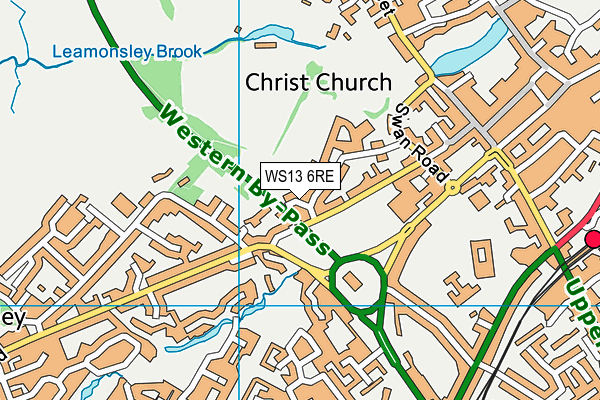 WS13 6RE map - OS VectorMap District (Ordnance Survey) WS13 6RE map - OS VectorMap District (Ordnance Survey)