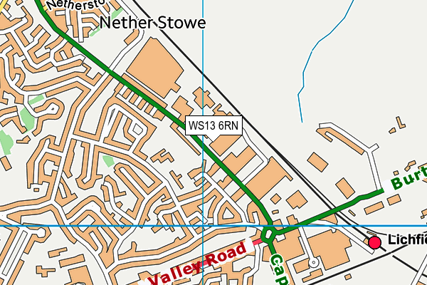 WS13 6RN map - OS VectorMap District (Ordnance Survey) WS13 6RN map - OS VectorMap District (Ordnance Survey)