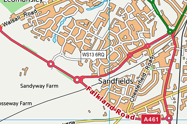 WS13 6RQ map - OS VectorMap District (Ordnance Survey) WS13 6RQ map - OS VectorMap District (Ordnance Survey)