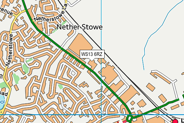 WS13 6RZ map - OS VectorMap District (Ordnance Survey) WS13 6RZ map - OS VectorMap District (Ordnance Survey)