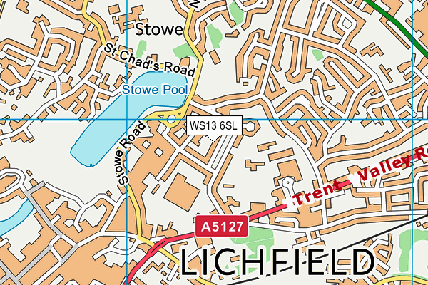 WS13 6SL map - OS VectorMap District (Ordnance Survey) WS13 6SL map - OS VectorMap District (Ordnance Survey)