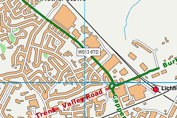 WS13 6TD map - OS VectorMap District (Ordnance Survey) WS13 6TD map - OS VectorMap District (Ordnance Survey)