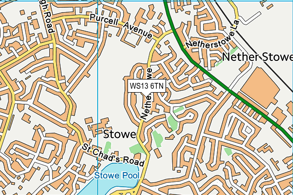 WS13 6TN map - OS VectorMap District (Ordnance Survey) WS13 6TN map - OS VectorMap District (Ordnance Survey)