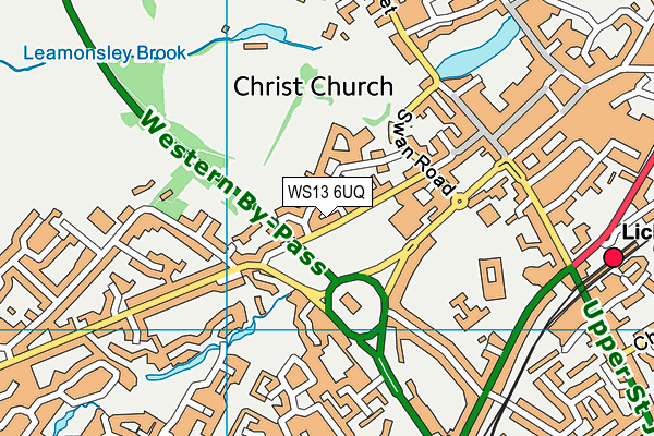 WS13 6UQ map - OS VectorMap District (Ordnance Survey)