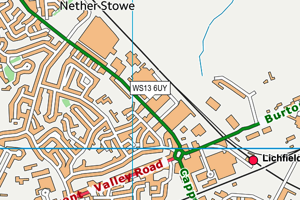 WS13 6UY map - OS VectorMap District (Ordnance Survey) WS13 6UY map - OS VectorMap District (Ordnance Survey)