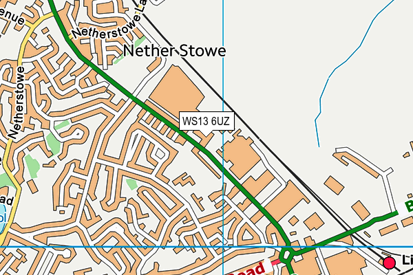 WS13 6UZ map - OS VectorMap District (Ordnance Survey) WS13 6UZ map - OS VectorMap District (Ordnance Survey)