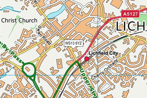 WS13 6YZ map - OS VectorMap District (Ordnance Survey) WS13 6YZ map - OS VectorMap District (Ordnance Survey)