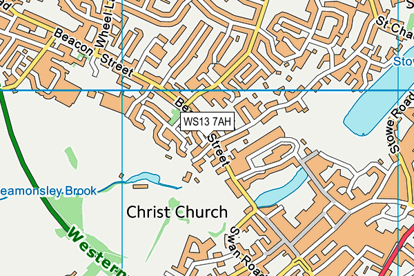 WS13 7AH map - OS VectorMap District (Ordnance Survey) WS13 7AH map - OS VectorMap District (Ordnance Survey)