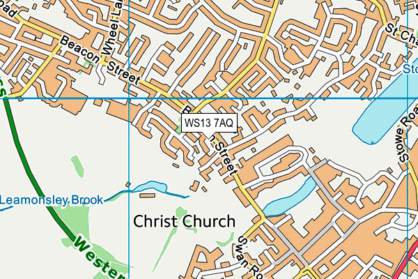 WS13 7AQ map - OS VectorMap District (Ordnance Survey) WS13 7AQ map - OS VectorMap District (Ordnance Survey)