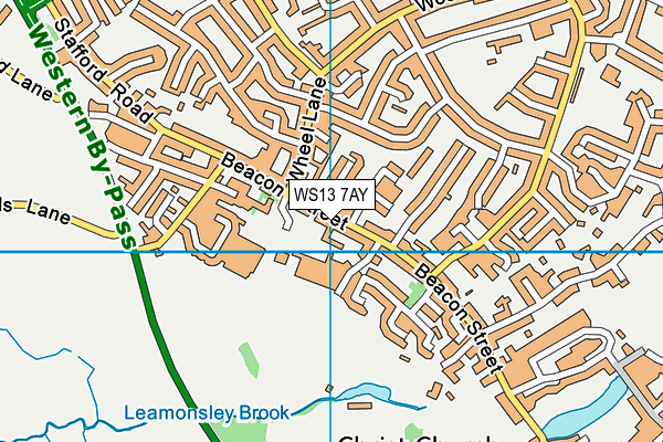 WS13 7AY map - OS VectorMap District (Ordnance Survey) WS13 7AY map - OS VectorMap District (Ordnance Survey)