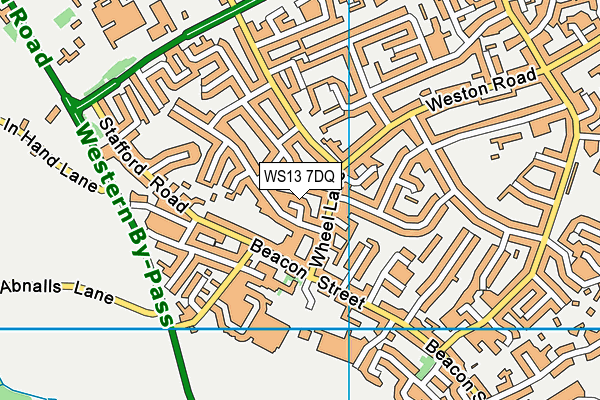 WS13 7DQ map - OS VectorMap District (Ordnance Survey) WS13 7DQ map - OS VectorMap District (Ordnance Survey)