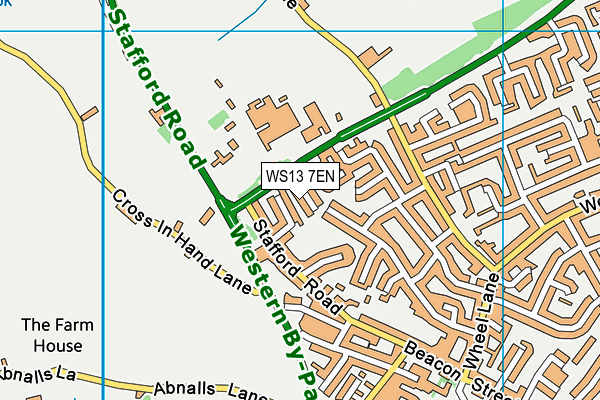 WS13 7EN map - OS VectorMap District (Ordnance Survey) WS13 7EN map - OS VectorMap District (Ordnance Survey)