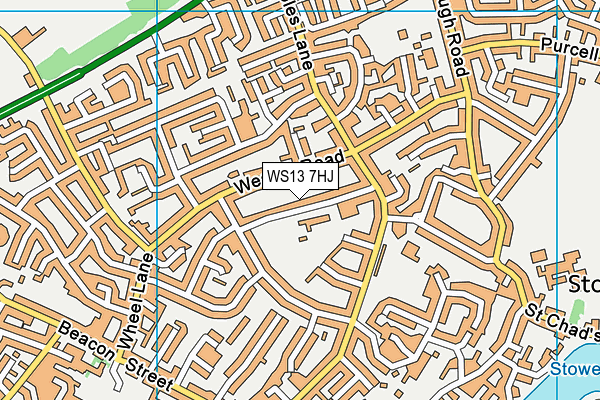 WS13 7HJ map - OS VectorMap District (Ordnance Survey) WS13 7HJ map - OS VectorMap District (Ordnance Survey)