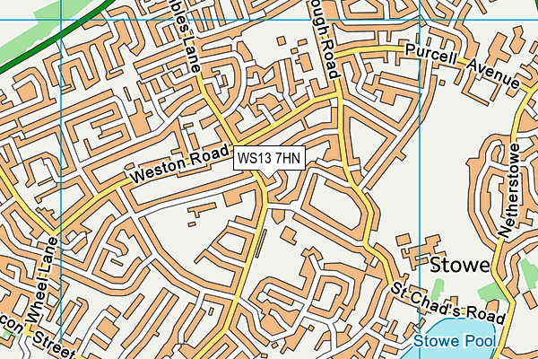 WS13 7HN map - OS VectorMap District (Ordnance Survey) WS13 7HN map - OS VectorMap District (Ordnance Survey)