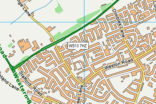 WS13 7HZ map - OS VectorMap District (Ordnance Survey) WS13 7HZ map - OS VectorMap District (Ordnance Survey)