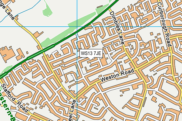 WS13 7JE map - OS VectorMap District (Ordnance Survey) WS13 7JE map - OS VectorMap District (Ordnance Survey)