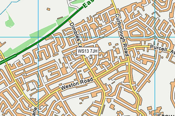 WS13 7JH map - OS VectorMap District (Ordnance Survey) WS13 7JH map - OS VectorMap District (Ordnance Survey)