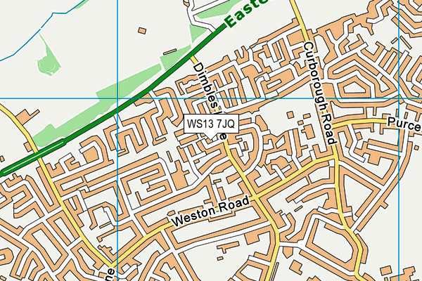 WS13 7JQ map - OS VectorMap District (Ordnance Survey) WS13 7JQ map - OS VectorMap District (Ordnance Survey)