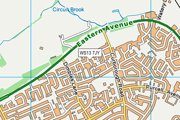WS13 7JY map - OS VectorMap District (Ordnance Survey) WS13 7JY map - OS VectorMap District (Ordnance Survey)