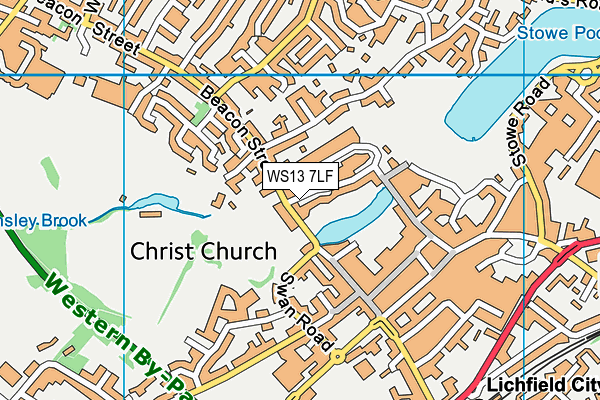 WS13 7LF map - OS VectorMap District (Ordnance Survey) WS13 7LF map - OS VectorMap District (Ordnance Survey)