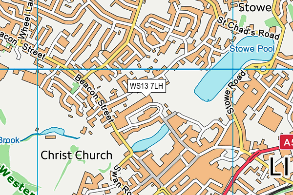 WS13 7LH map - OS VectorMap District (Ordnance Survey) WS13 7LH map - OS VectorMap District (Ordnance Survey)