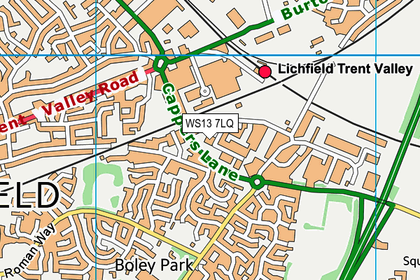 WS13 7LQ map - OS VectorMap District (Ordnance Survey) WS13 7LQ map - OS VectorMap District (Ordnance Survey)