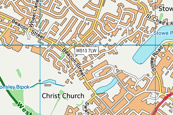 WS13 7LW map - OS VectorMap District (Ordnance Survey) WS13 7LW map - OS VectorMap District (Ordnance Survey)