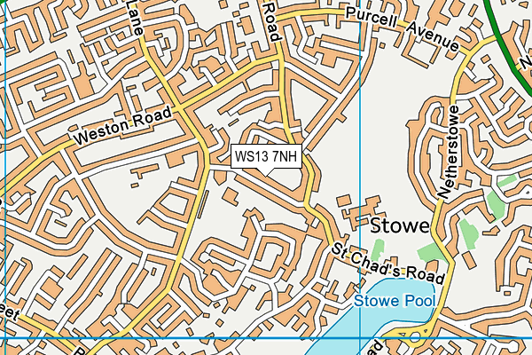 WS13 7NH map - OS VectorMap District (Ordnance Survey) WS13 7NH map - OS VectorMap District (Ordnance Survey)