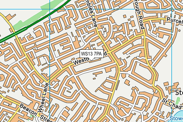 WS13 7PA map - OS VectorMap District (Ordnance Survey) WS13 7PA map - OS VectorMap District (Ordnance Survey)