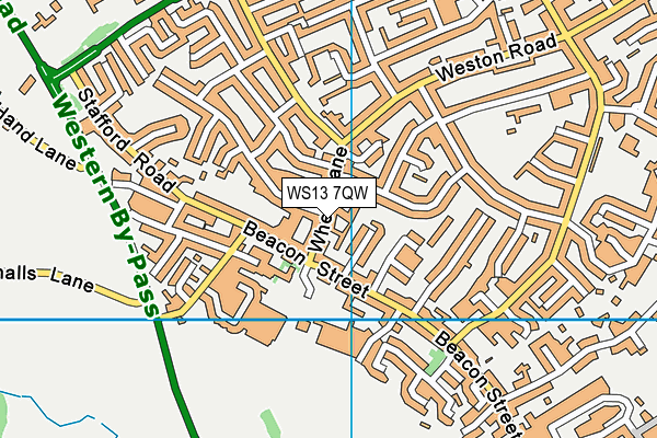 WS13 7QW map - OS VectorMap District (Ordnance Survey) WS13 7QW map - OS VectorMap District (Ordnance Survey)