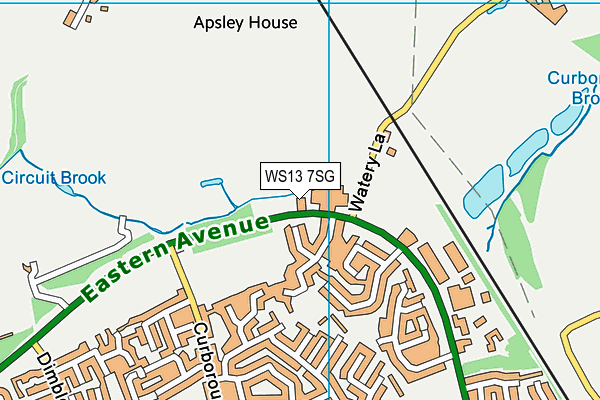 WS13 7SG map - OS VectorMap District (Ordnance Survey) WS13 7SG map - OS VectorMap District (Ordnance Survey)