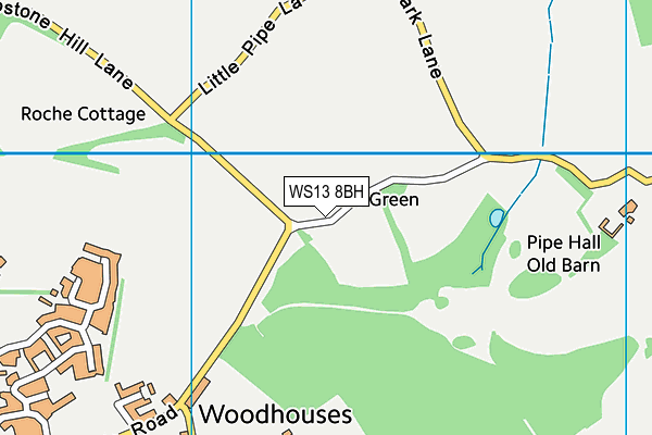 WS13 8BH map - OS VectorMap District (Ordnance Survey) WS13 8BH map - OS VectorMap District (Ordnance Survey)