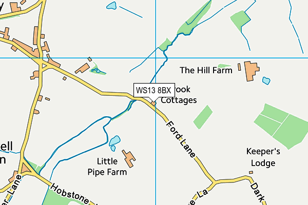 WS13 8BX map - OS VectorMap District (Ordnance Survey) WS13 8BX map - OS VectorMap District (Ordnance Survey)