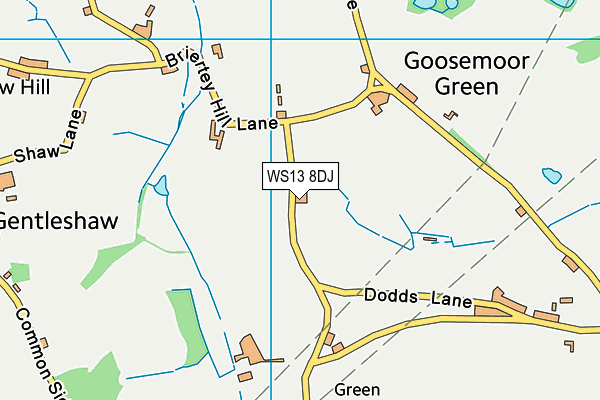 WS13 8DJ map - OS VectorMap District (Ordnance Survey) WS13 8DJ map - OS VectorMap District (Ordnance Survey)