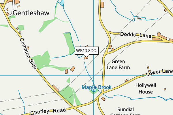 WS13 8DQ map - OS VectorMap District (Ordnance Survey) WS13 8DQ map - OS VectorMap District (Ordnance Survey)