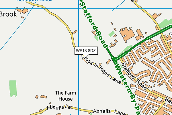 WS13 8DZ map - OS VectorMap District (Ordnance Survey) WS13 8DZ map - OS VectorMap District (Ordnance Survey)
