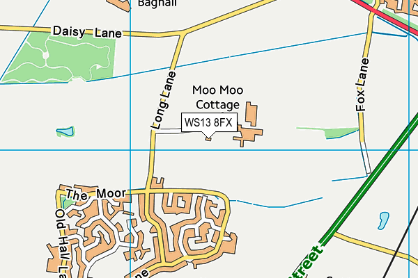 WS13 8FX map - OS VectorMap District (Ordnance Survey) WS13 8FX map - OS VectorMap District (Ordnance Survey)