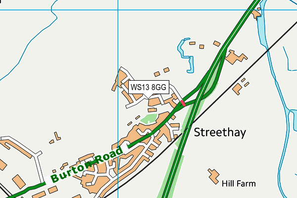 WS13 8GG map - OS VectorMap District (Ordnance Survey) WS13 8GG map - OS VectorMap District (Ordnance Survey)