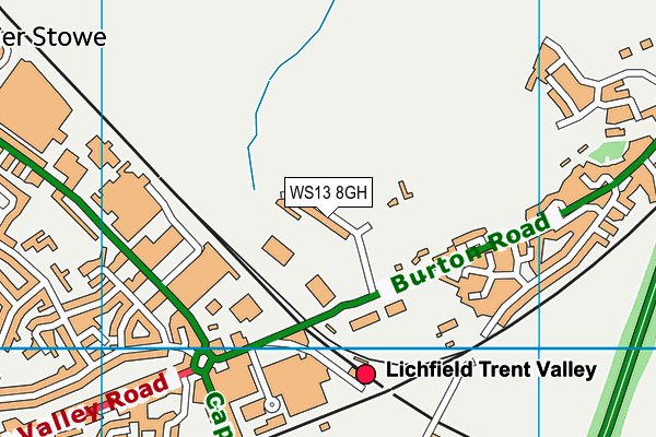 WS13 8GH map - OS VectorMap District (Ordnance Survey) WS13 8GH map - OS VectorMap District (Ordnance Survey)