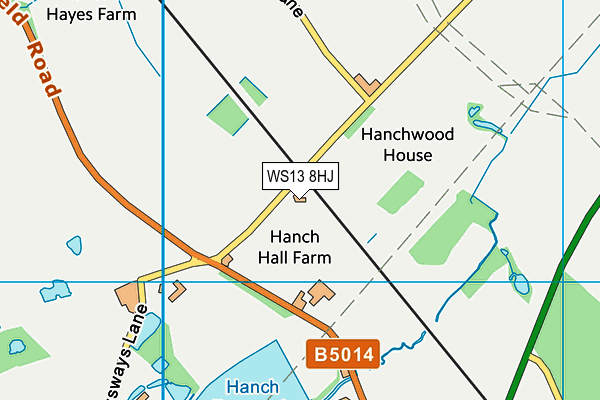 WS13 8HJ map - OS VectorMap District (Ordnance Survey) WS13 8HJ map - OS VectorMap District (Ordnance Survey)
