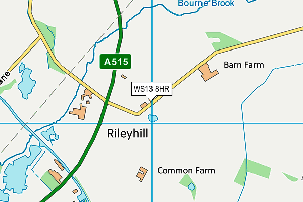 WS13 8HR map - OS VectorMap District (Ordnance Survey) WS13 8HR map - OS VectorMap District (Ordnance Survey)