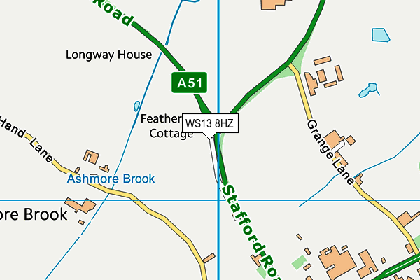 WS13 8HZ map - OS VectorMap District (Ordnance Survey) WS13 8HZ map - OS VectorMap District (Ordnance Survey)
