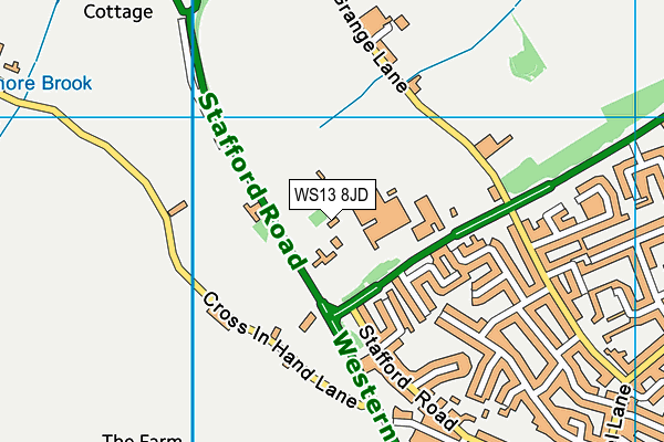 WS13 8JD map - OS VectorMap District (Ordnance Survey) WS13 8JD map - OS VectorMap District (Ordnance Survey)