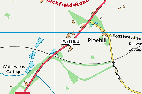 WS13 8JU map - OS VectorMap District (Ordnance Survey) WS13 8JU map - OS VectorMap District (Ordnance Survey)