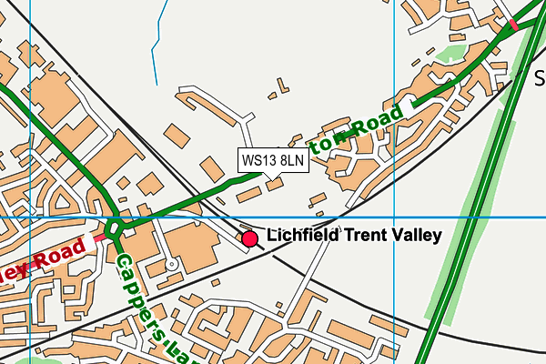 WS13 8LN map - OS VectorMap District (Ordnance Survey) WS13 8LN map - OS VectorMap District (Ordnance Survey)