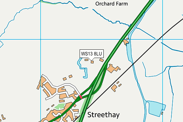 WS13 8LU map - OS VectorMap District (Ordnance Survey) WS13 8LU map - OS VectorMap District (Ordnance Survey)