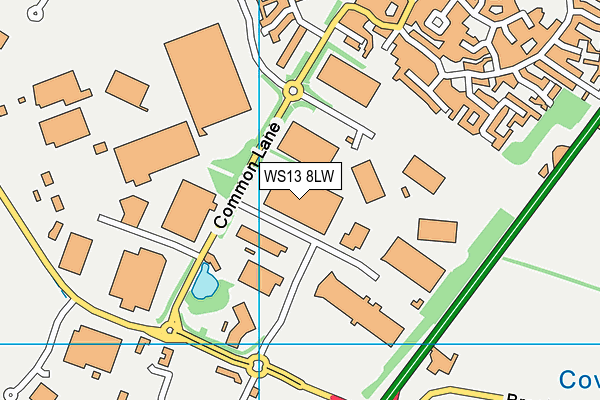 WS13 8LW map - OS VectorMap District (Ordnance Survey) WS13 8LW map - OS VectorMap District (Ordnance Survey)