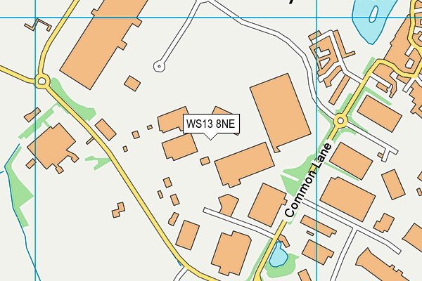 WS13 8NE map - OS VectorMap District (Ordnance Survey) WS13 8NE map - OS VectorMap District (Ordnance Survey)